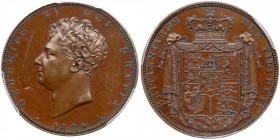 Great Britain
George IV (1820-30), Pattern Two Pounds, 1824. Struck in bronzed copper, engraved by William Wyon after the model by Francis Chantrey, ...