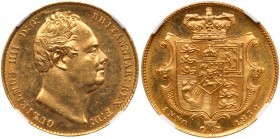 Great Britain
William IV (1830-37), Gold Sovereign, 1832. Second bare head right, nose points to second I in legend with flat top ear, W.W. incuse on...