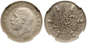 Great Britain
George V (1910-36), 0.500 Silver Matte Proof Sixpence, 1927. Struck from sand-blasted dies, bare head left, BM raised on truncation for...