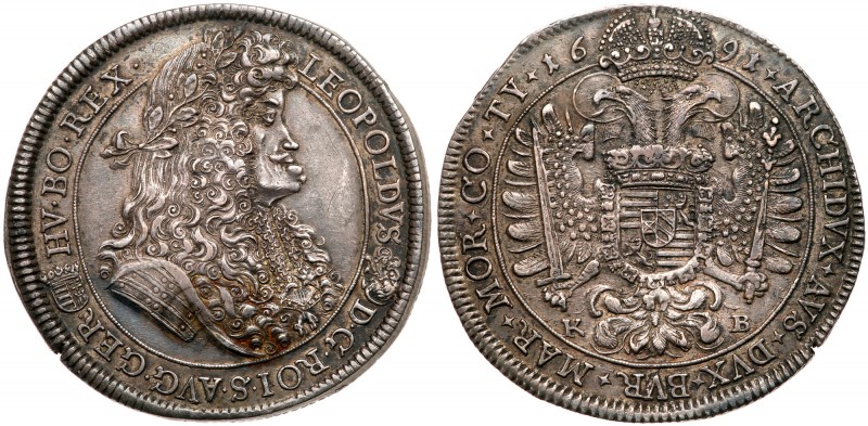 Hungary
Leopold I (1657-1705). Silver Taler, 1691-KB. Kremnitz mint. Large laur...