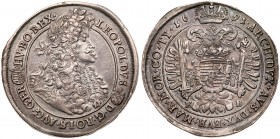 Hungary
Leopold I (1657-1705). Silver Taler, 1691-KB. Kremnitz mint. Large laureate bust divides legend, armored arms in 2 rows. Rev. Crowned double ...