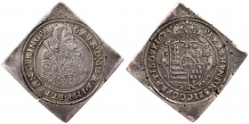 Transylvania (Hungary)
Gabriel Bethlen (1613-1629). Silver Double Gulden Klippe/Tall&eacute;rcsegely, 1628 CC, Kassa/ Kaschau. Armored half-figure ri...