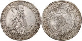Transylvania (Hungary)
Michael Apafi (1661-1690). Silver Taler, 1683-AI. Alba Iulia, Karlsburg. Half length figure right, holding scepter and wearing...