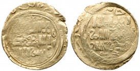 Mongols (Medieval)
Anonymous, ca. 1220s-1250 AD. Gold Dinar, Khujanda, nd, 4.49g. Citing the Caliph al-Nasir. khani above, mint below (Album A1967). ...