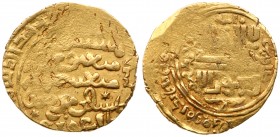 Ilkhans (Medieval Mongols of Persia)
Arghun (AH 683-690/1284-1291 AD). Gold Dinar, Taus, date off flan. Uighur obverse (Album 2144, unrecorded in gol...