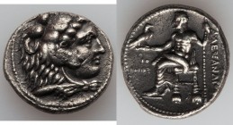 MACEDONIAN KINGDOM. Alexander III the Great (336-323 BC). AR tetradrachm (26mm, 16.86 gm, 8h). Choice XF, porosity. Early posthumous issue of Tyre, da...