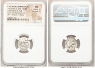 MACEDONIAN KINGDOM. Alexander III the Great (336-323 BC). AR drachm (18mm, 4.35 gm, 1h). NGC MS 4/5 - 4/5. Late lifetime-early posthumous issue of Sar...