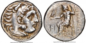 MACEDONIAN KINGDOM. Alexander III the Great (336-323 BC). AR drachm (17mm, 4.35 gm, 9h). NGC Choice AU 5/5 - 5/5. Posthumous issue of Lampsacus, ca. 3...