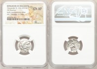 MACEDONIAN KINGDOM. Alexander III the Great (336-323 BC). AR drachm (18mm, 11h). NGC Choice XF. Early posthumous issue of 'Colophon', 323-319 BC. Head...