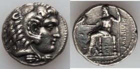 MACEDONIAN KINGDOM. Philip III Arrhidaeus (323-317 BC). AR tetradrachm (26mm, 16.85 gm, 12h). XF. Lifetime issue of Sidon, dated Regnal Year 13 of Abd...