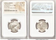 ATTICA. Athens. Ca. 440-404 BC. AR tetradrachm (24mm, 17.18 gm, 11h). NGC Choice AU 4/5 - 4/5. Mid-mass coinage issue. Head of Athena right, wearing c...