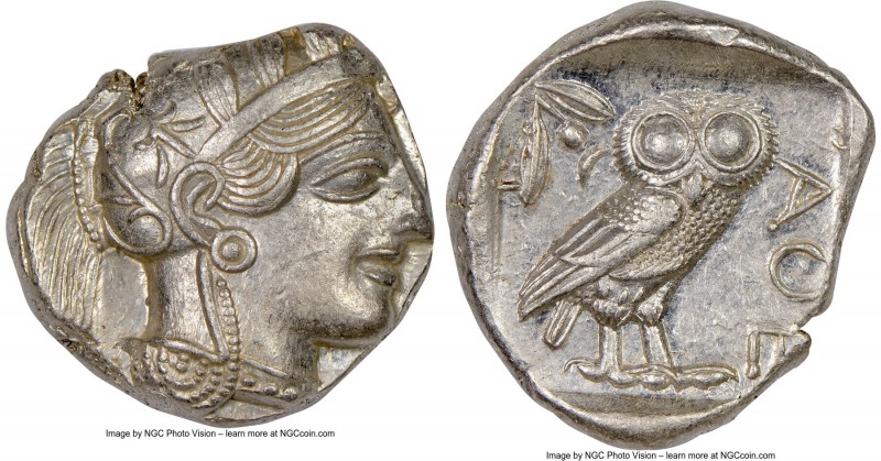 ATTICA. Athens. Ca. 440-404 BC. AR tetradrachm (24mm, 17.21 gm, 9h). NGC Choice ...