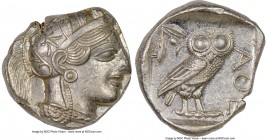 ATTICA. Athens. Ca. 440-404 BC. AR tetradrachm (24mm, 17.21 gm, 9h). NGC Choice AU 4/5 - 4/5. Mid-mass coinage issue. Head of Athena right, wearing cr...