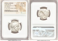 ATTICA. Athens. Ca. 440-404 BC. AR tetradrachm (25mm, 17.17 gm, 4h). NGC Choice AU 4/5 - 4/5. Mid-mass coinage issue. Head of Athena right, wearing cr...
