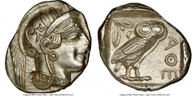 ATTICA. Athens. Ca. 440-404 BC. AR tetradrachm (22mm, 17.18 gm, 2h). NGC Choice AU 4/5 - 4/5, die shift. Mid-mass coinage issue. Head of Athena right,...