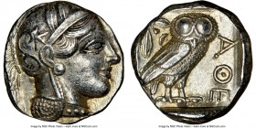 ATTICA. Athens. Ca. 440-404 BC. AR tetradrachm (23mm, 17.20 gm, 7h). NGC AU 5/5 - 4/5. Mid-mass coinage issue. Head of Athena right, wearing crested A...