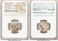 ATTICA. Athens. Ca. 440-404 BC. AR tetradrachm (24mm, 17.16 gm, 10h). NGC AU 5/5 - 4/5. Mid-mass coinage issue. Head of Athena right, wearing crested ...