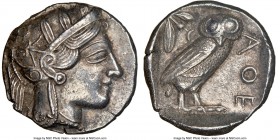 ATTICA. Athens. Ca. 440-404 BC. AR tetradrachm (23mm, 17.14 gm, 8h). NGC AU 5/5 - 3/5. Mid-mass coinage issue. Head of Athena right, wearing crested A...