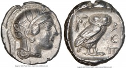 ATTICA. Athens. Ca. 440-404 BC. AR tetradrachm (24mm, 17.16 gm, 1h). NGC Choice XF 5/5 - 4/5. Mid-mass coinage issue. Head of Athena right, wearing cr...
