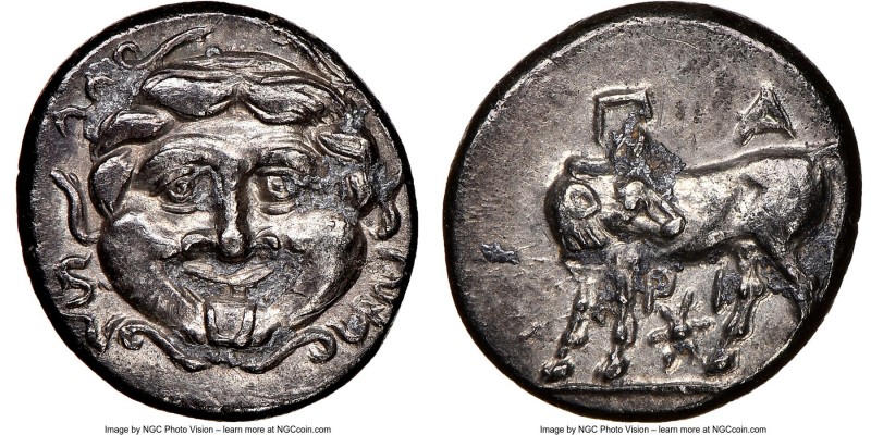 MYSIA. Parium. 4th century BC. AR hemidrachm (14mm, 11h). NGC Choice XF. Head of...