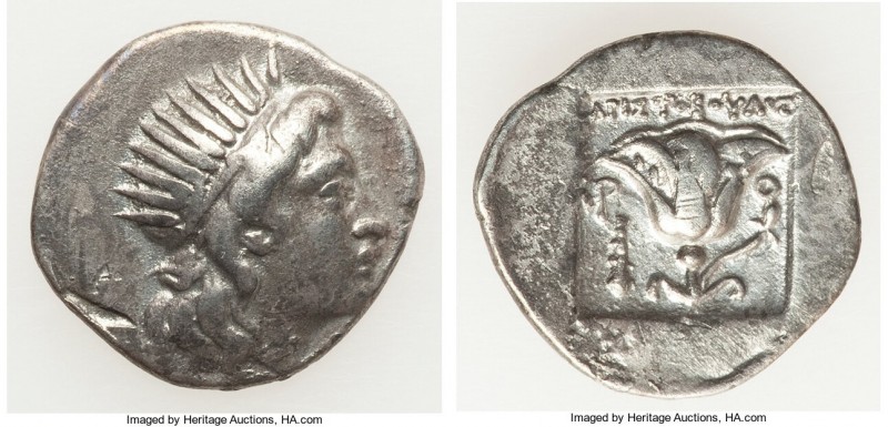 CARIAN ISLANDS. Rhodes. Ca. 188-170 BC. AR drachm (18mm, 2.59 gm, 12h). VF. Plin...