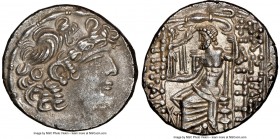 SELEUCID KINGDOM. Philip I Philadelphus (ca. 95/4-76/5 BC). AR tetradrachm (27mm, 1h). NGC AU. Posthumous issue of Antioch on the Orontes under Roman ...