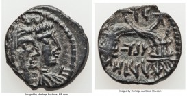 NABATAEAN KINGDOM. Aretas IV and Shaqilat (9 BC-AD 40). AE (17mm, 4.08 gm, 10h). AU. Petra, AD 20-40. Jugate busts of Aretas IV and Shaqilat right, Ar...