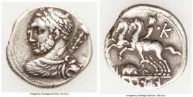 Ti. Quinctius (ca. 112-111 BC). AR denarius (19mm, 3.84 gm, 5h). Choice Fine. Rome. Laureate bust of Hercules left, draped with lion skin, club in rig...