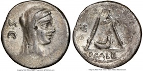 P. Sulpicius Galba (ca. 69/8 BC). AR denarius (18mm, 5h). NGC Choice VF, punch mark, bankers mark. Rome. Veiled head of Vesta right; S•C behind / AE-C...