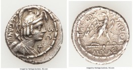 M. Plaetorius M.f. Cestianus (ca. 67 or 57 BC). AR denarius (19mm, 3.83 gm, 1h). Choice VF, edge cut. Rome. CESTIANVS (downwards), laureate, helmeted,...