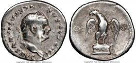 Vespasian (AD 69-79). AR Denarius (19mm, 6h). NGC Choice Fine. Rome, AD 76. IMP CAESAR-VESPASIANVS AVG, laureate head of Vespasian right / COS-VII, ea...
