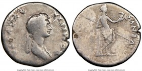 Domitia (AD 82-96). AR cistophorus (26mm, 6h). NGC VG. Asian mint, AD 82. DOMITIA-AVGVSTA, draped bust of Domitia right, seen from front, hair braided...