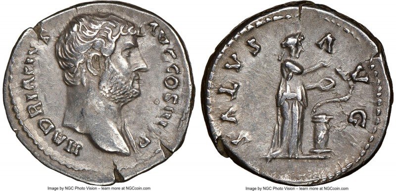 Hadrian (AD 117-138). AR denarius (18mm, 6h). NGC XF. Rome, AD 133-ca. AD 135. H...