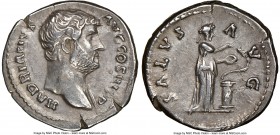 Hadrian (AD 117-138). AR denarius (18mm, 6h). NGC XF. Rome, AD 133-ca. AD 135. HADRIANVS-AVG COS III P P, laureate head of Hadrian right / SALVS-AVG, ...