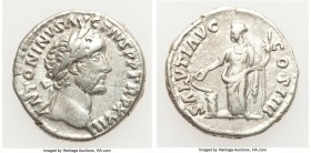 Antoninus Pius (AD 138-161). AR denarius (17mm, 3.12 gm, 5h). VF. Rome, AD 159-160. ANTONINVS AVG PIVS P P TR P XXIII, laureate head of Antoninus righ...