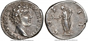 Marcus Aurelius, as Caesar (AD 161-180). AR denarius (18mm, 6h). NGC XF. Rome, AD 145-147(?). AVRELIVS CAE-SAR AVG PII F, bare head of Marcus Aurelius...