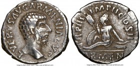 Lucius Verus (AD 161-169). AR denarius (18mm, 6h). NGC VF. Rome, Autumn-December 163. L VERVS AVG ARMENIACVS, bare head of Lucius Verus right / TR P I...