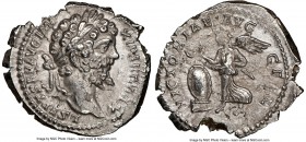 Septimius Severus (AD 193-211). AR denarius (20mm, 7h). NGC Choice XF. Laodicea ad Mare, AD 198-202. L SEPT SEV AVG IMP-XI PART MAX, laureate head of ...