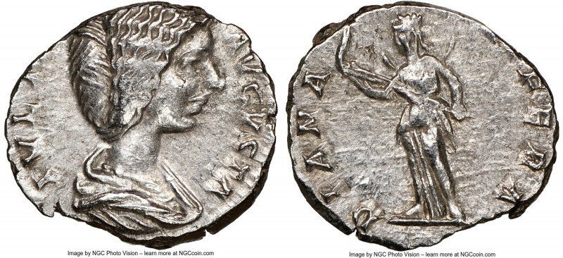 Julia Domna (AD 193-217). AR denarius (18mm, 12h). NGC Choice XF. Laodicea ad Ma...