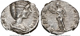 Julia Domna (AD 193-217). AR denarius (18mm, 12h). NGC Choice XF. Laodicea ad Mare, AD 198-202. IVLIA-AVGVSTA, draped bust of Julia Domna right, seen ...