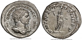 Caracalla, as Augustus (AD 198-217). AR antoninianus (24mm, 5.03 gm, 1h). NGC Choice AU 4/5 - 5/5. Rome. ANTONINVS PIVS AVG GERM, radiate, draped and ...