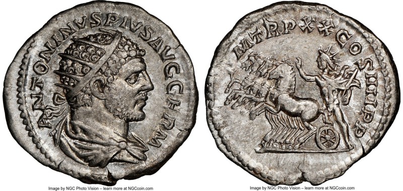 Caracalla, as Augustus (AD 198-217). AR antoninianus (23mm, 5.12 gm, 12h). NGC A...