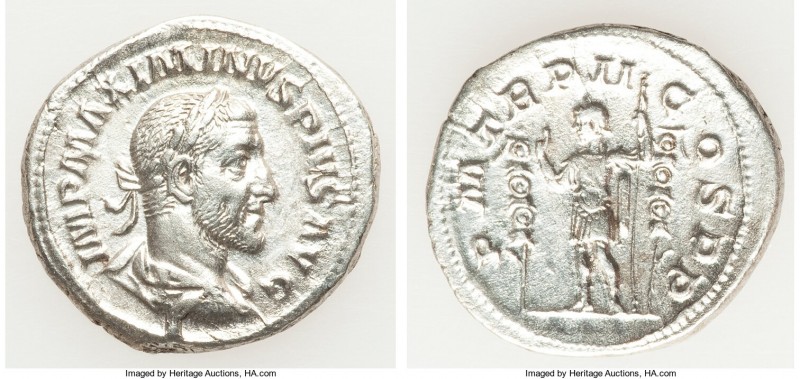 Maximinus I (AD 235-238). AR denarius (21mm, 3.27 gm, 7h). Choice XF. Rome, AD 2...