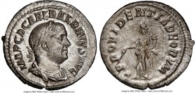 Balbinus (April-July AD 238). AR denarius (20mm, 2.74 gm, 12h). NGC Choice AU 5/5 - 4/5, Fine Style. Rome. IMP C D CAE L BALBINVS AVG, laureate, drape...