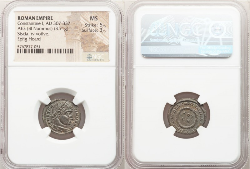 Constantine I the Great (AD 307-337). AE3 or BI nummus (19mm, 3.71 gm, 1h). NGC ...