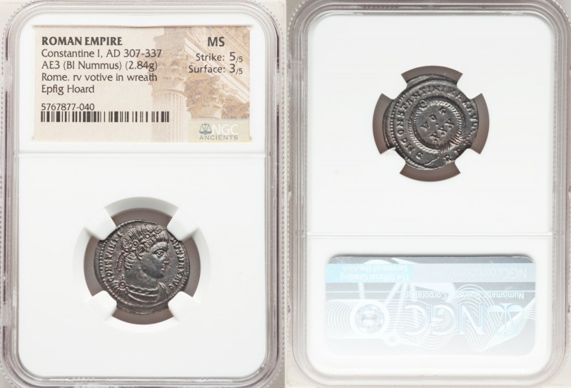 Constantine I the Great (AD 307-337). AE3 or BI nummus (21mm, 2.84 gm, 5h). NGC ...