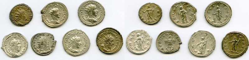 ANCIENT LOTS. Roman Imperial. AD 3rd century. Lot of seven (7) AR/BI antoniniani...