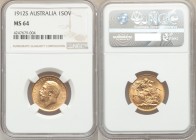 George V gold Sovereign 1912-S MS64 NGC, Sydney mint, KM29, S-4003. AGW 0.2355 oz. 

HID09801242017

© 2020 Heritage Auctions | All Rights Reserve...