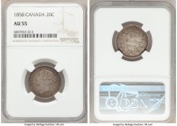 Victoria 20 Cents 1858 AU55 NGC, London mint, KM4. One year type. 

HID09801242017

© 2020 Heritage Auctions | All Rights Reserved
