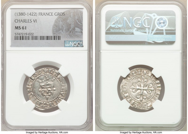 Charles VI Gros ND (1380-1422) MS61 NGC, 26mm. 

HID09801242017

© 2020 Heri...